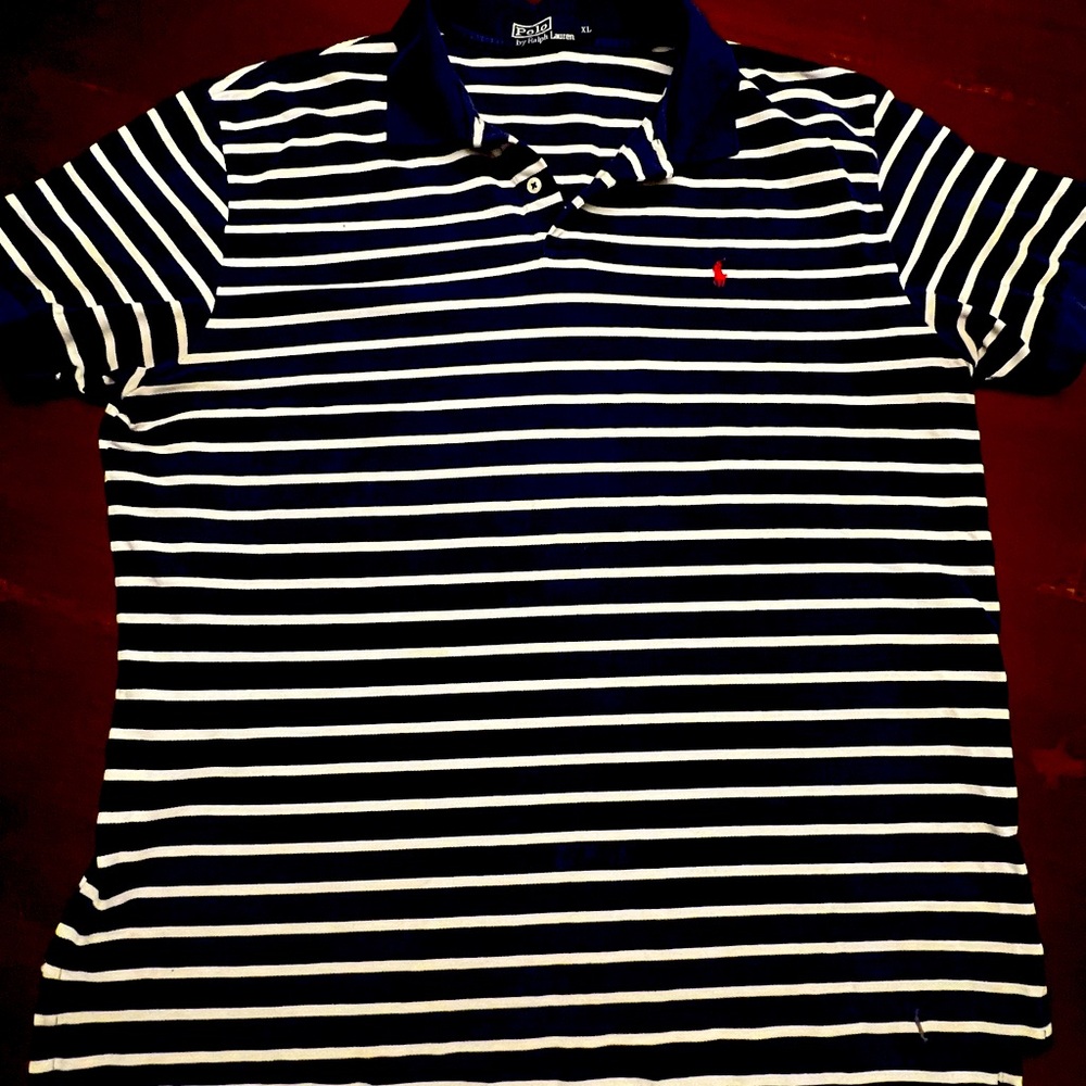 Polo by Ralph Lauren Blue and White Striped Polo Shirt